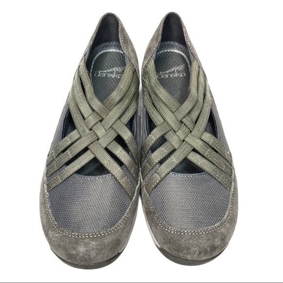 Dansko slip on sneaker elastic straps. Gray. Sz 38 - Picture 2 of 7